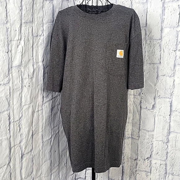 2 Pack‎ CARHARTT Gray and Black Men's Logo Shirts Medium - Picture 1 of 12